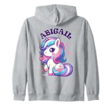 Abigail Cute Unicorn Design for Girls Name Abigail Zip Hoodie