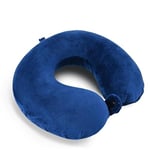 LUGG Memory Foam Travel Pillow – Ergonomic Neck Support, Portable and Lightweight, Ideal for Flights and Road Trips (Blue) - 35 x 30 x 10cm