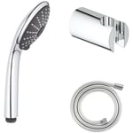 Grohe - Douchette 3 jets Vitalio Joy 110 Massage chromé avec flexible 150 et support rond