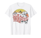 Jurassic Park Retro T-Rex Sunset Logo T-Shirt