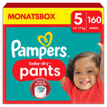 Pampers Baby-Dry Pants, størrelse 5 Junior, 12-17 kg, månedsboks (1 x 160 bleier