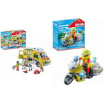 Playmobil - 71205 - City Life - Urgentiste avec moto et effet lumineux