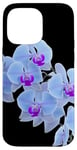 Coque pour iPhone 14 Pro Max Magnifique orchidée bleue Phalaenopsis en forme de mania