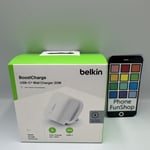 Genuine BELKIN USB-C WALL CHARGER 20W WCA006myWH Brand New In Sealed Box