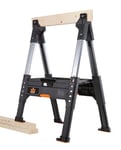 Keter ROC Pro Gear Heavy Duty Adjustable Lumberjack Sawhorse Black/Grey