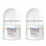 ETIAXIL Détranspirant Aisselles Peaux Sensibles Confort + - Roll-on 15ml Rouleau 2x15 ml