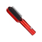 Hair Straightener Curler Comb Button Control Electric Hair Brush USB Charging