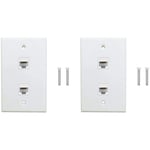 Lot de 2 Plaque Murale Ethernet Ports, Prise Cat6 à RJ45 Blanc