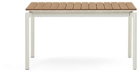 Canyelles, Udendørs spisebord med udtræk, hvid/brun, H76x140x90 cm, metal