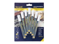 Securit® Original Kritpennor, Set Med Sju Stycken I Vitt