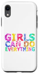 Coque pour iPhone XR Message positif amusant « Girls Can Do Everything »