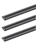 Alberts 858896 Profilé pour protection d'angle | PVC souple, en noir | 1500 x 10 x 7 mm | kit de 3