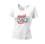 T-Shirt Femme Col V Rage Quit Jeux Vidéo Retro Gaming Arcade