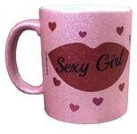 Sexy Girl Pink Glitter Mug. Birthday, Valentine’s Gift Idea For Girlfriend, Wife