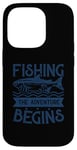 Coque pour iPhone 14 Pro Best Fun Adult Men Humour Fishing - The Adventure Begins