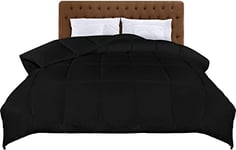 Utopia Bedding Couette 200 x 200 cm, Couette légère avec Rembourrage en Polyester pour 4 Saisons, Microfibre Couette 2 Personnes (Noir)