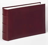 walther Design Photo Album Red 100 Photos 15 x 20 cm Memo Slip-in Album Imitation Leather with Raised Bands, Classic ME-373-R