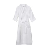 Superior Peignoir de Bain Unisexe en Coton gaufré avec Ceinture, Doux et Absorbant pour Homme et Femme, Essentiel de Bain, Blanc, X-Large