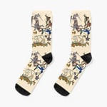 Chaussettes Taille Unique Knight Médiéval Combattant L'escargot, Le Dragon Et Le Lion Nouveauté Fantaisie Motif Fou Équipage Décontracté Pour Hommes Femmes