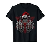 Bad Santa Skull Funny Heavy Xmas Gift T-Shirt