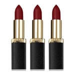 3 x L'Oreal Paris Color Riche Matte Lipstick - 349 Paris Cherry