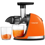 AMZCHEF Juicer Machines - Cold Press Slow Juicer - Masticating Juicer for Whole Fruits and Vegetables - Delicate Chew No Need to Filter - BPA Free Juice Extractor with 2 Cups and Brush - Orange
