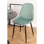 Sklum - Chaise de salle à manger en velours Glamm Vert Sapin Noir