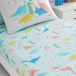 Catherine Lansfield Kids Dinosaur Friends Drap-Housse pour lit Double Bleu