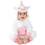 COOKY.D Bébé Filles Garçons Capuche Grenouillères Doux Flanelle Hiver Dessin Animé Pyjama de Combinaison pour 12-18 Mois, Licorne