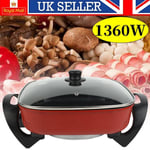 Large Multi Cooker Pot Electric Non Stick Frying Pan 5L Hot Pot with Glass Lids