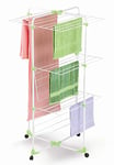 Casabriko Bianco/Verde/Azzurro Tower Clothes Airer Metal and Resin Green White Blue 67 x 4 x 128 cm