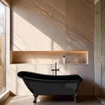 Bathlife Ideal Badekar med løveføtter 153x67 cm, Akryl, Sort - 401409855