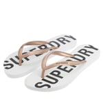 Superdry Womenss Code Core Sport Flip Flops in White material_Rubber - Size Large