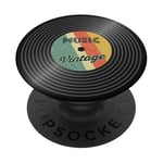 PopSockets Musique de disque vinyle vintage PopSockets PopGrip - Support et Grip pour Smartphone/Tablette avec un Top Interchangeable