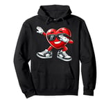 Funny Dabbing Heart Valentine Mens Kids Retro Valentines Day Pullover Hoodie