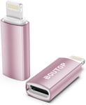 Adaptateur USB C vers Lightning pour Charge Rapide 27W (Pas pour la Synchronisation des Données) Compatible avec iPhone, iPad sélectionné, iPod- 2 Paquet [Rose].[G1149]