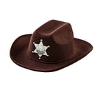 WIDMANN MILANO PARTY FASHION - Chapeau de cowboy pour enfants, avec étoile de shérif, marron, en feutre, Far West, chapeau, accessoire, carnaval