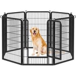 Yaheetech Parc pour Chien 68 x 100 cm 8 Panneaux Enclos Chien Chiot Lapin Canard Rongeur Enclos Cage pour Chien Clôture en Métal Chenil Exterieur