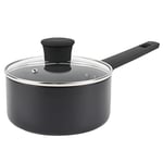 Russell Hobbs RH02840EU7 Shield 18 cm Saucepan – Non-Stick Coating 10x Tougher*, Induction Suitable Cooking Pot, Tempered Glass Lid, Pressed Aluminium Casserole, Easy to Clean, Soft-Touch Handle