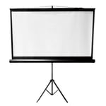 BRATECK 96'' Projector screen with Tripod. Perfect for education, commercial presentations or residential home cinema. 160viewing angle. Matte white screen. (p/n: PSDB96)
