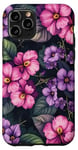 iPhone 11 Pro Floral African Violets in Purple and Pink Hues Floral Decor Case