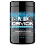 Pre Workout Demon - Advanced Pre-Workout Energy Powder with Creatine, Caffeine, Beta-Alanine & Glutamine, Blue Raspberry, 720g - 80 Servings