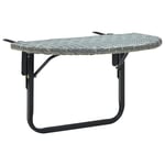 |CHEZ JILI* Table Balcon ,Table de patio de 4 à 6 personnes DECO - Table de balcon Gris 60x60x40 cm Résine tressée Hom•889