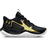 Under Armour Mixte UA Jet '23 Chaussures de Basketball, Black/Metallic Gold/Metallic Gold, 44.5 EU