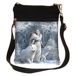 Nemesis Now Winter Guardians Anne Stokes Sac à bandoulière en PU et Toile Blanc 23 cm Taille Unique