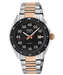 Gevril Mens Ascari Swiss Automatic Sellita SW200 Top ring in Black Forged Carbon Watch - Rose Gold - One Size