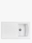 Clearwater Sonnet Inset Single Bowl Ceramic Kitchen Sink, White