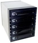 Fantec SNT-BA3151-1 Rack externe en aluminium pour disque dur SATA/SAS 3 emplacements 8,89 cm Hotswap pour 5 disques durs 8,89 cm, verrouillable, 6 LED, ventilateur 8 cm, Noir