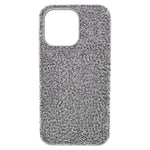 Swarovski Étui de Téléphone High, coque iPhone 13 Pro, entièrement cristallisé avec un renfort antichoc, cristaux argentés