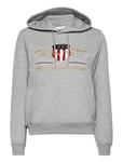 Archive Shield Sweat Hoodie Tops Sweat-shirts & Hoodies Hoodies Grey GANT